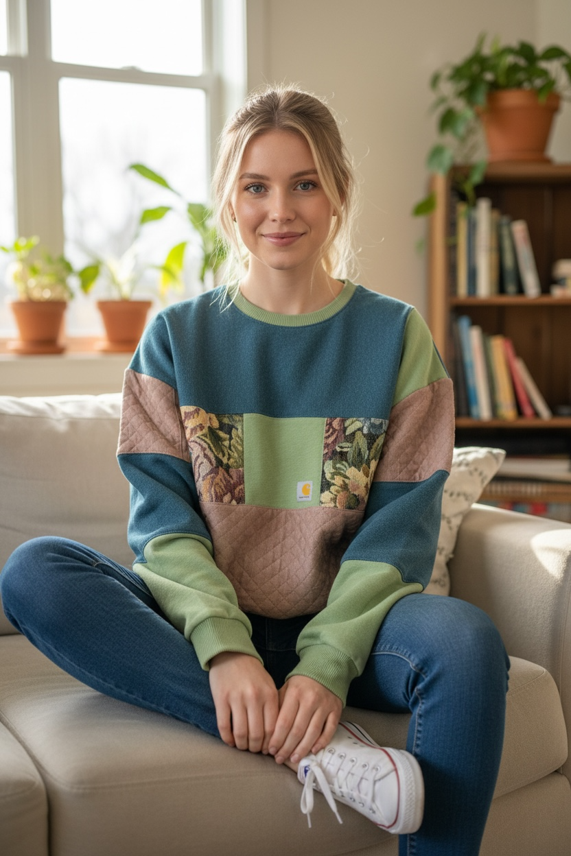 Aqua “Hartt” Cropped Crew Neck (M) (SOLD)
