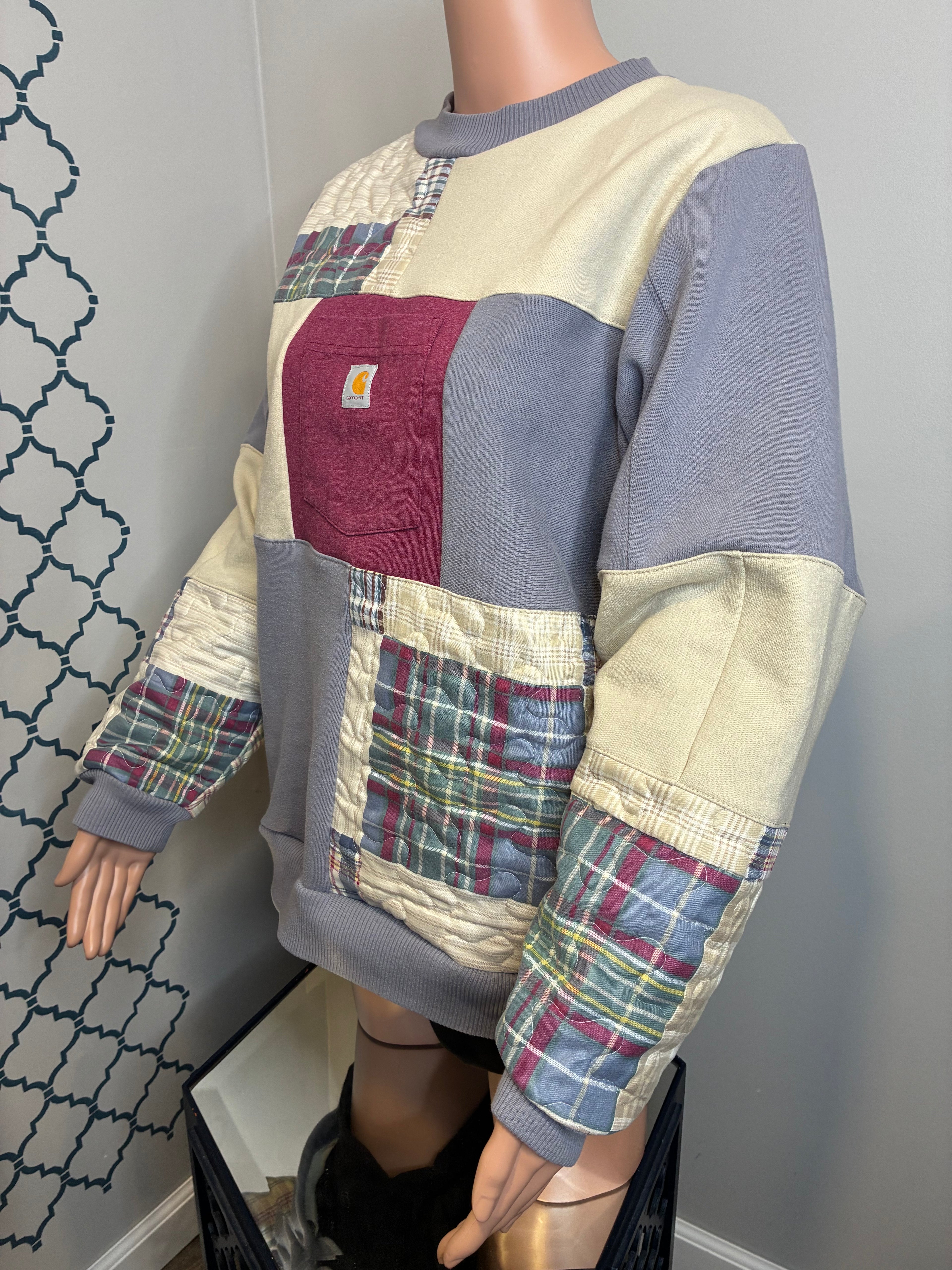 Plum Patchwork Crewneck (M)