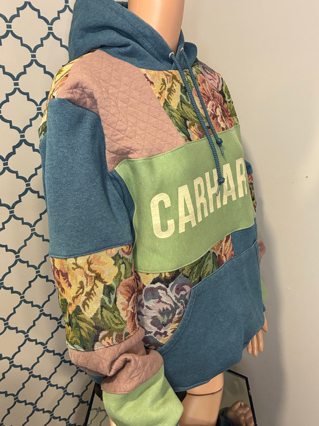 Aqua Flower “Hartt” Hoodie (L) (SOLD)