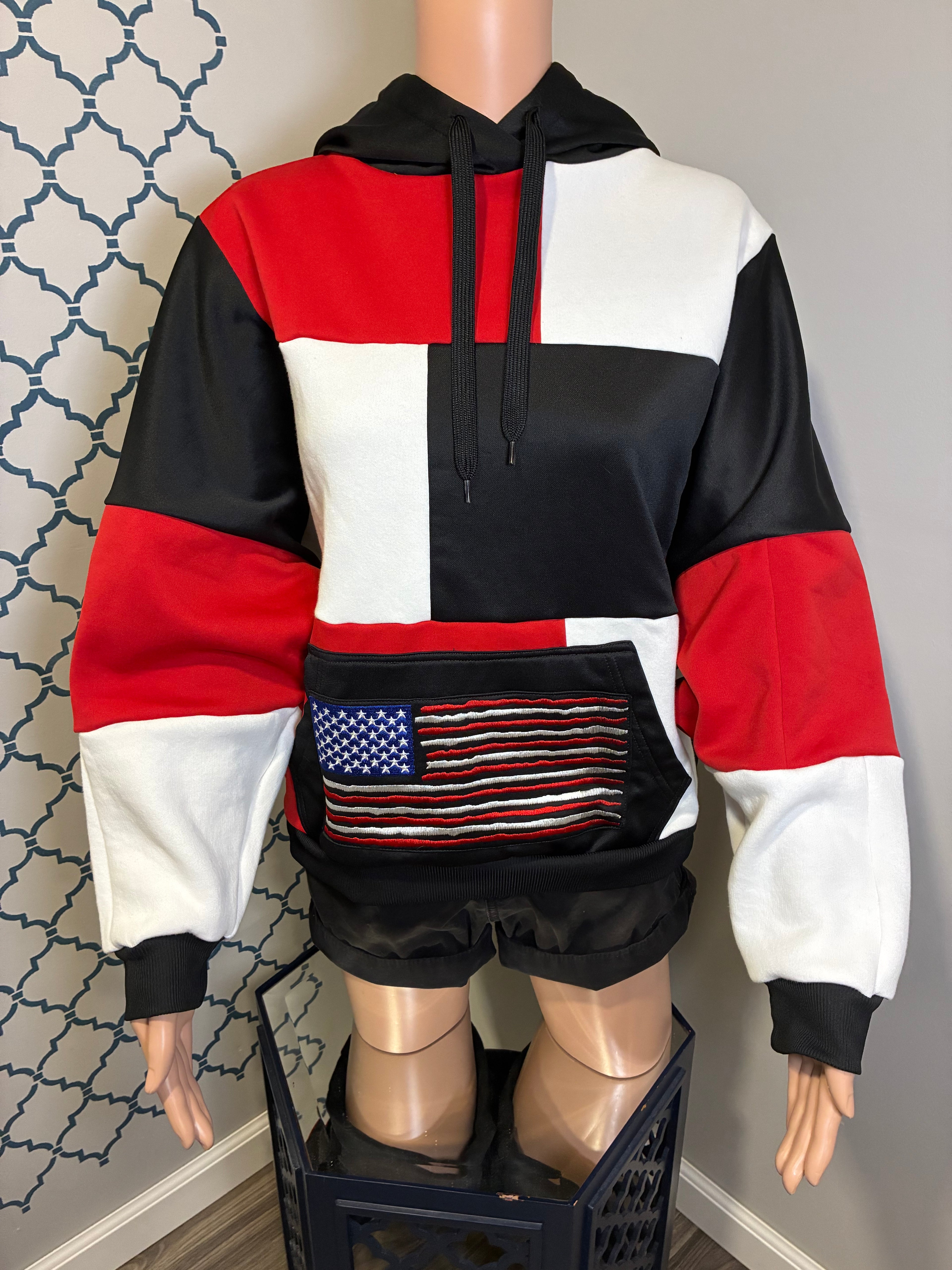 American Flag Hoodie (L)