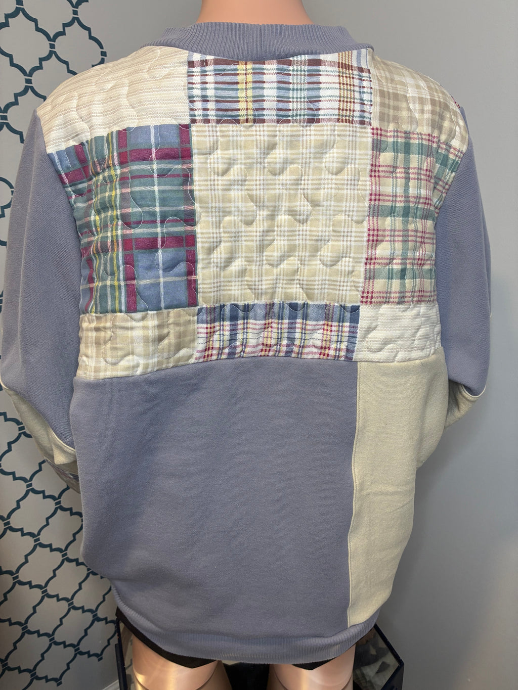 Plum Patchwork Crewneck (M)