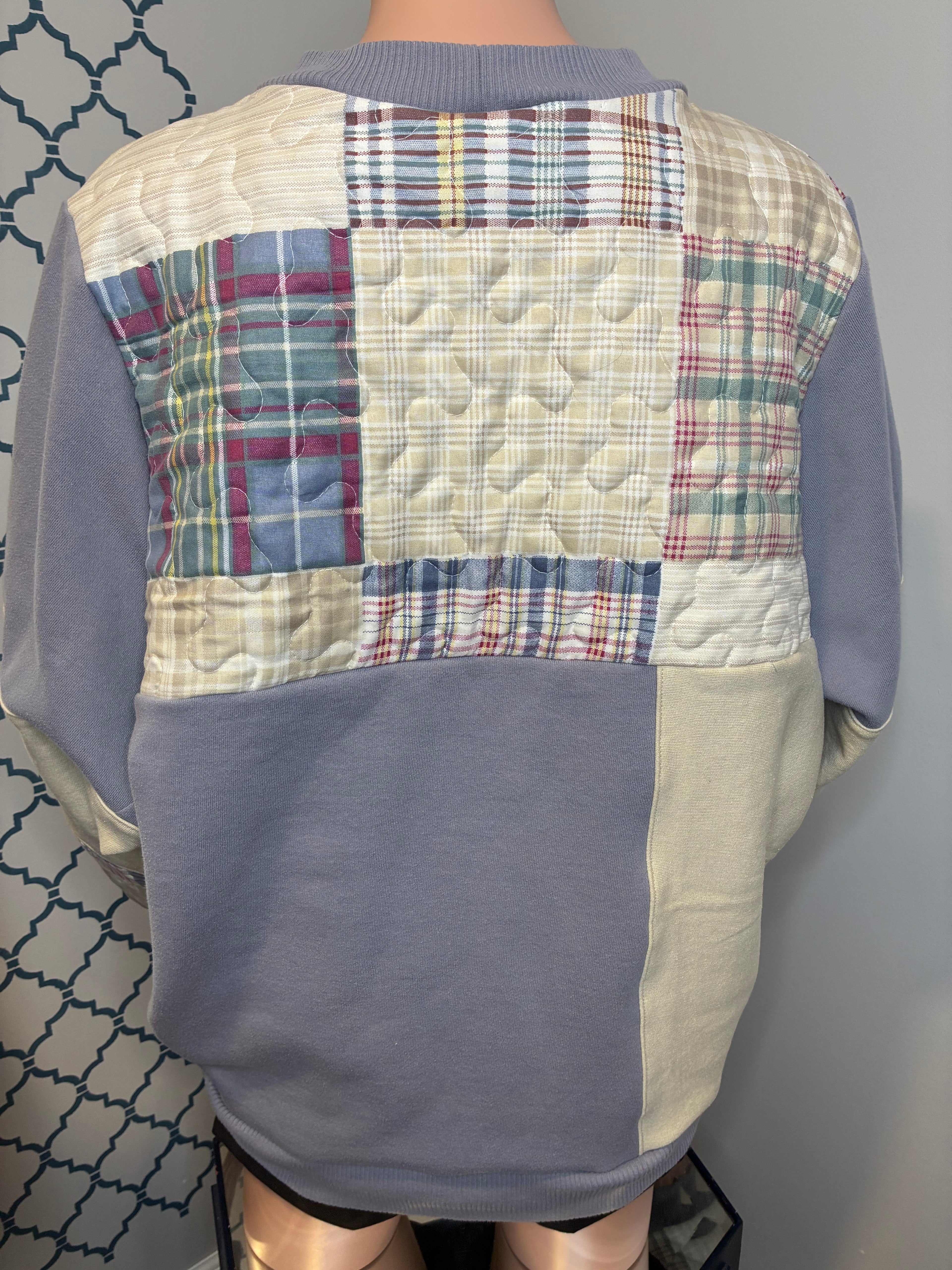 Plum Patchwork Crewneck (M)