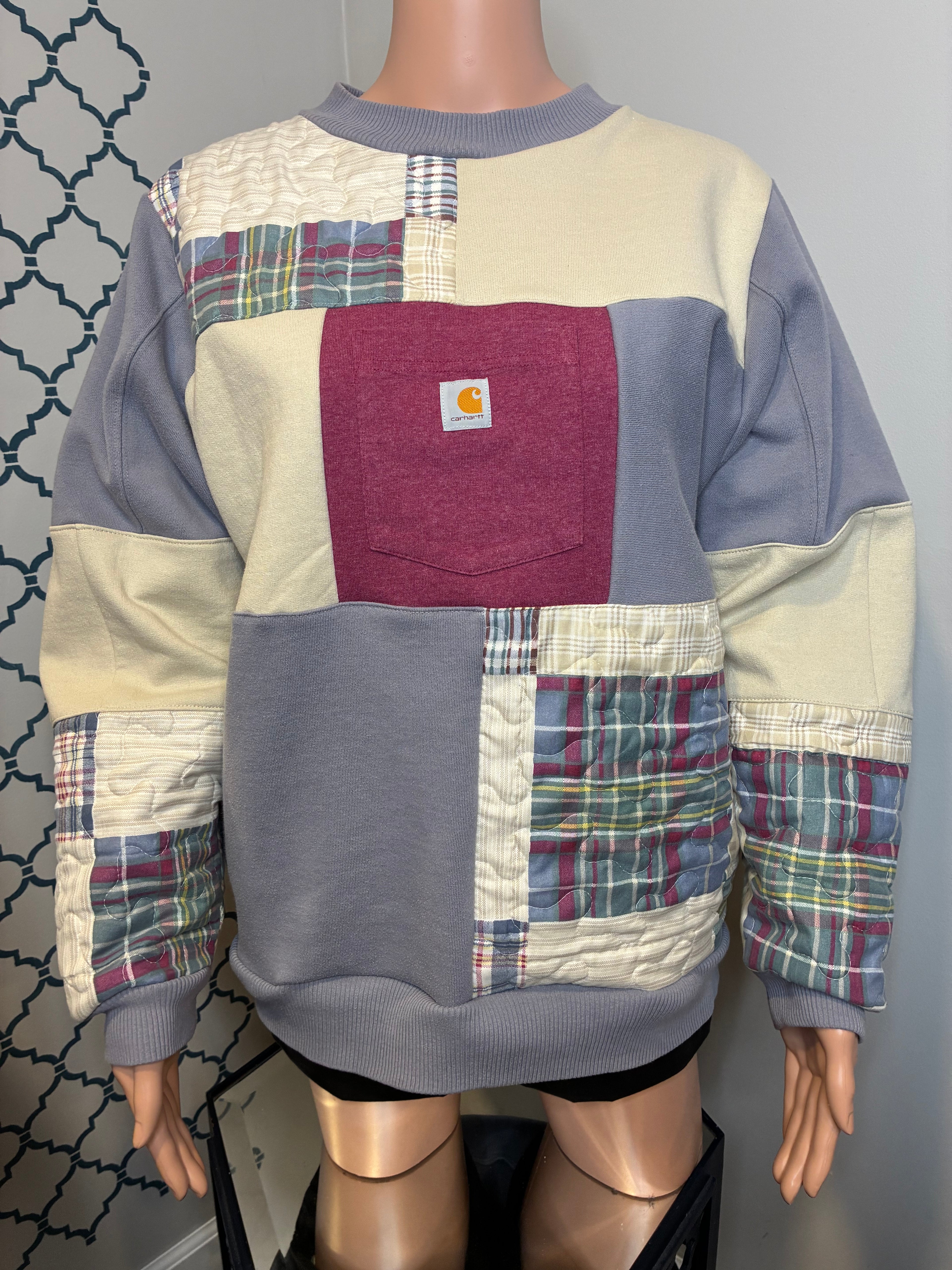 Plum Patchwork Crewneck (M)