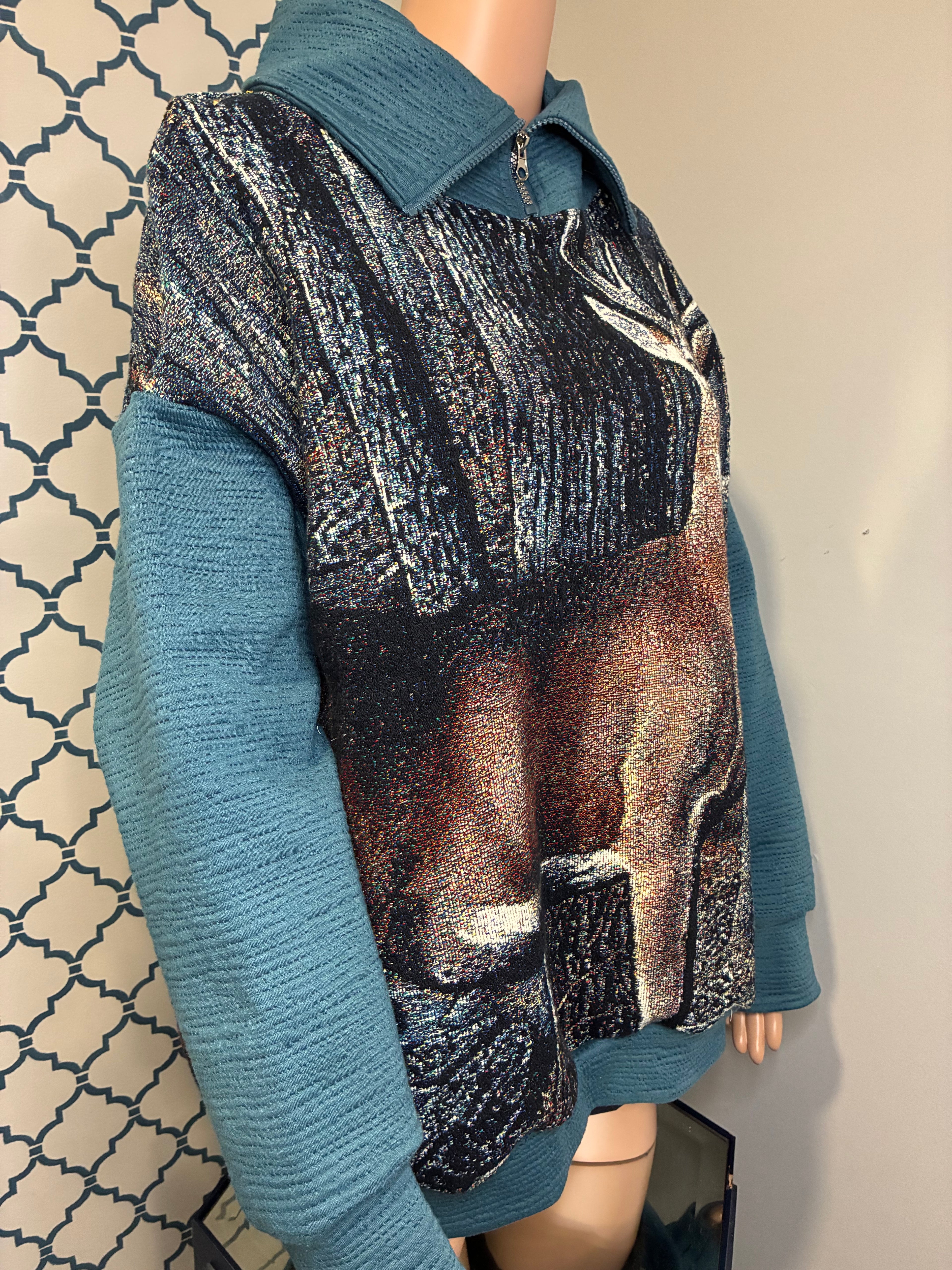 Oh-Deer Blanket Sweatshirt (Lg)