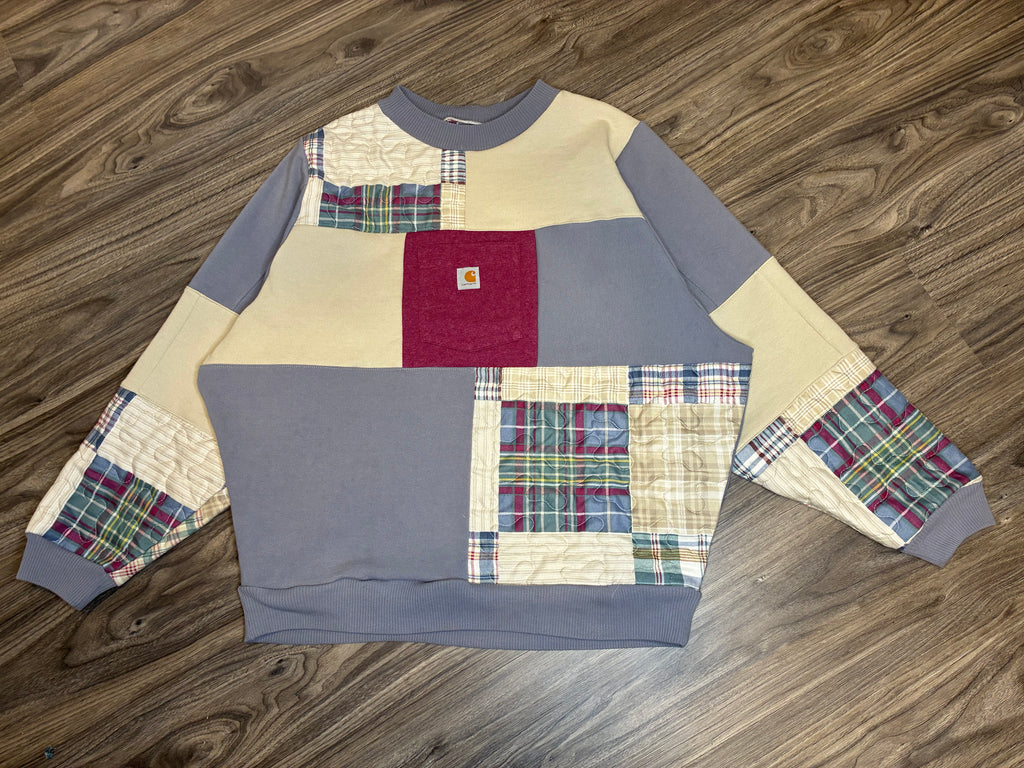 Plum Patchwork Crewneck (M)