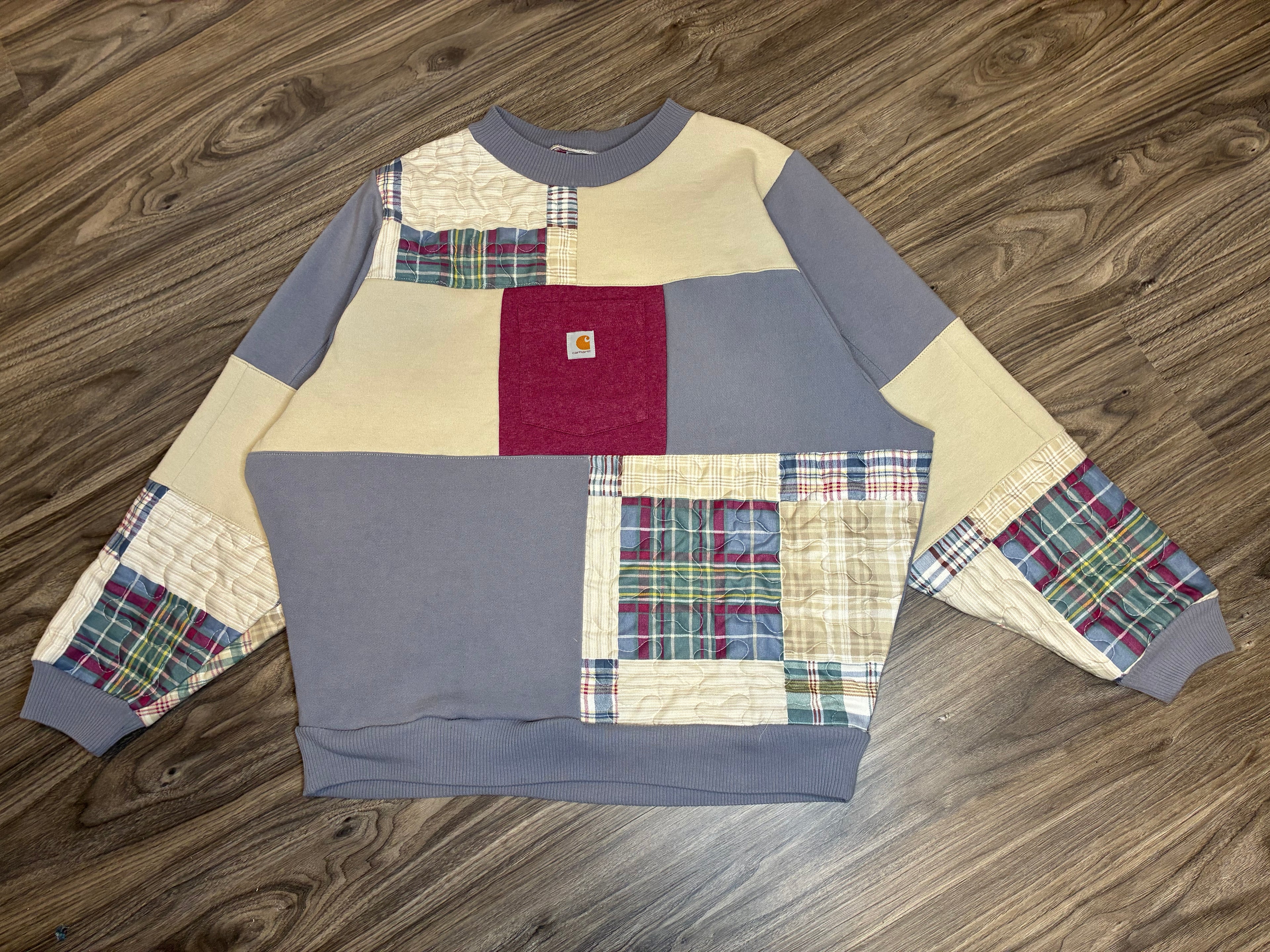 Plum Patchwork Crewneck (M)
