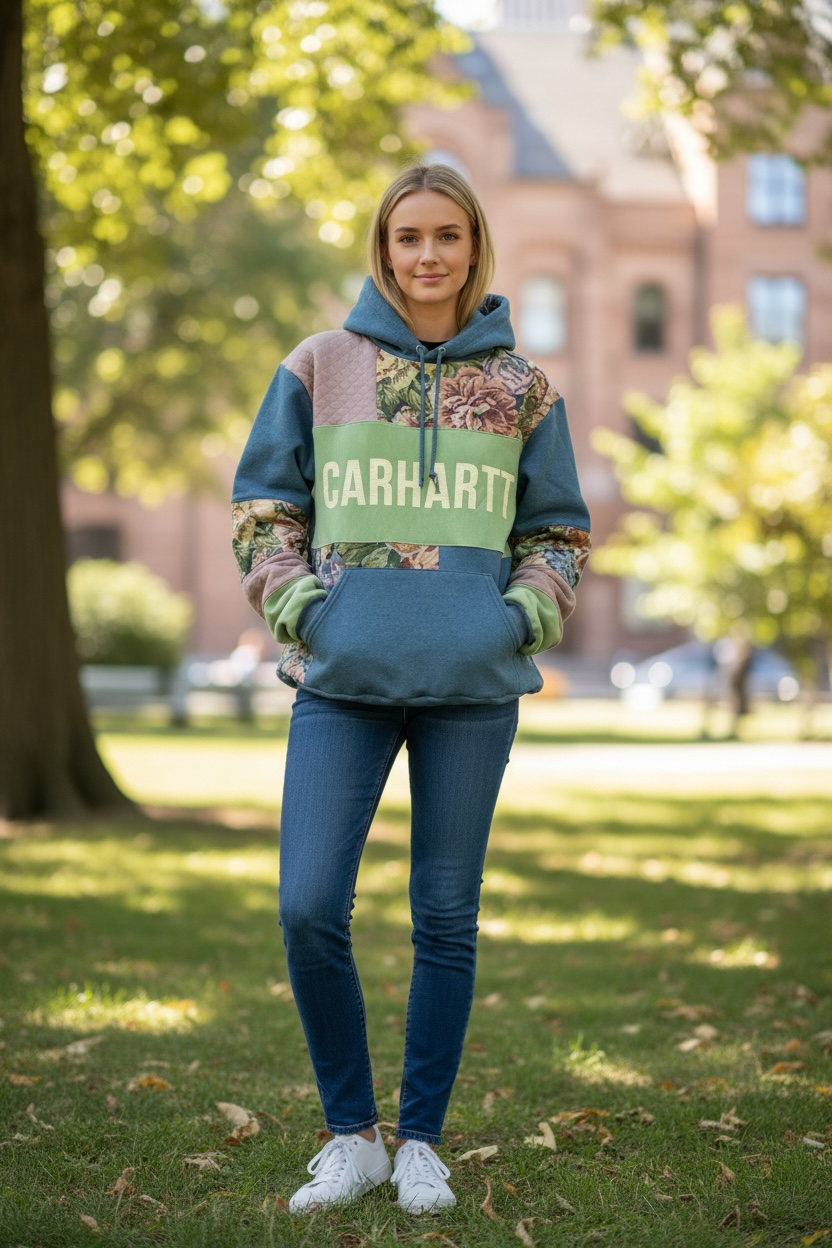 Aqua Flower “Hartt” Hoodie (L) (SOLD)
