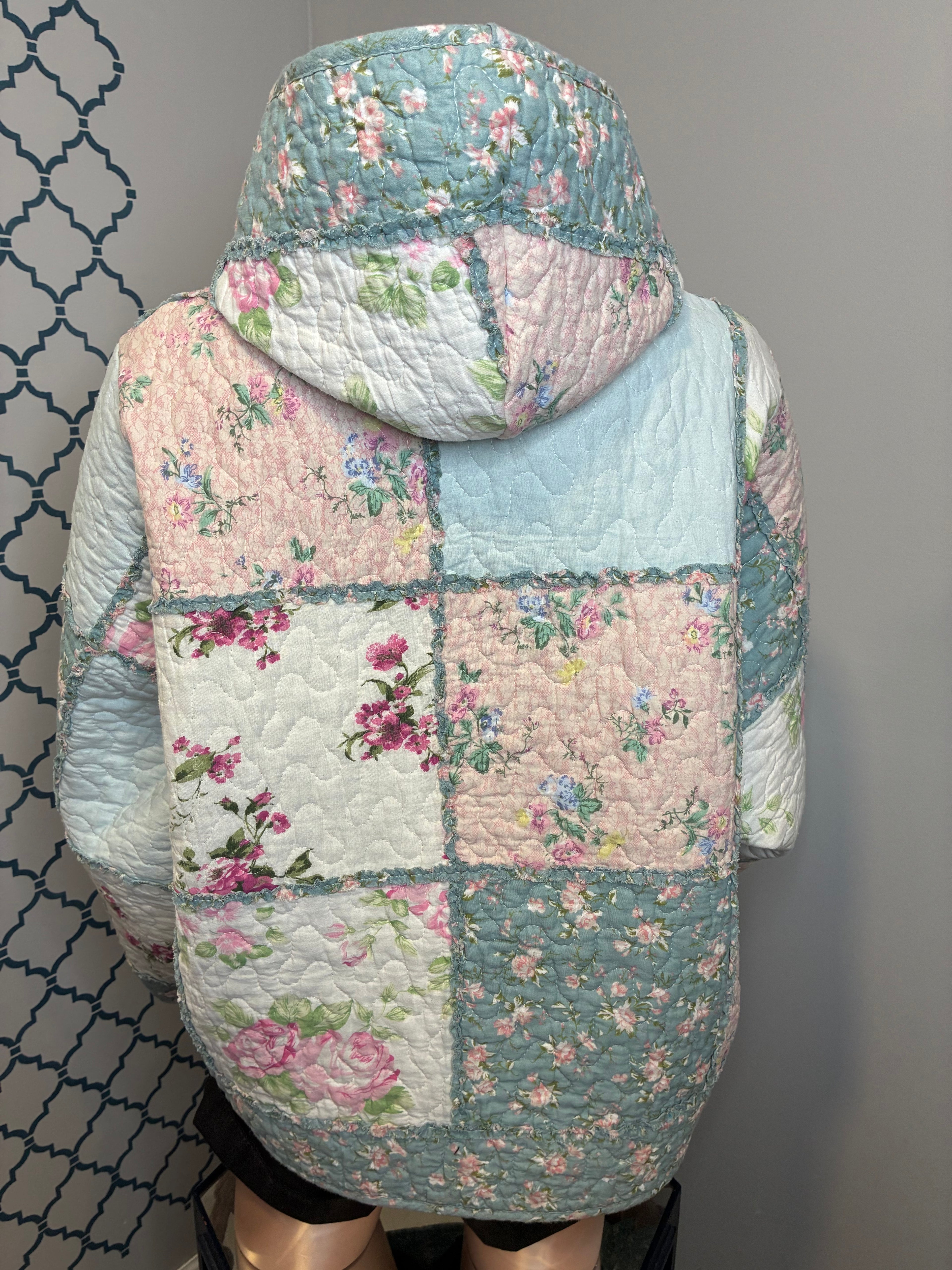 Pastel Quilted Hoodie (L)