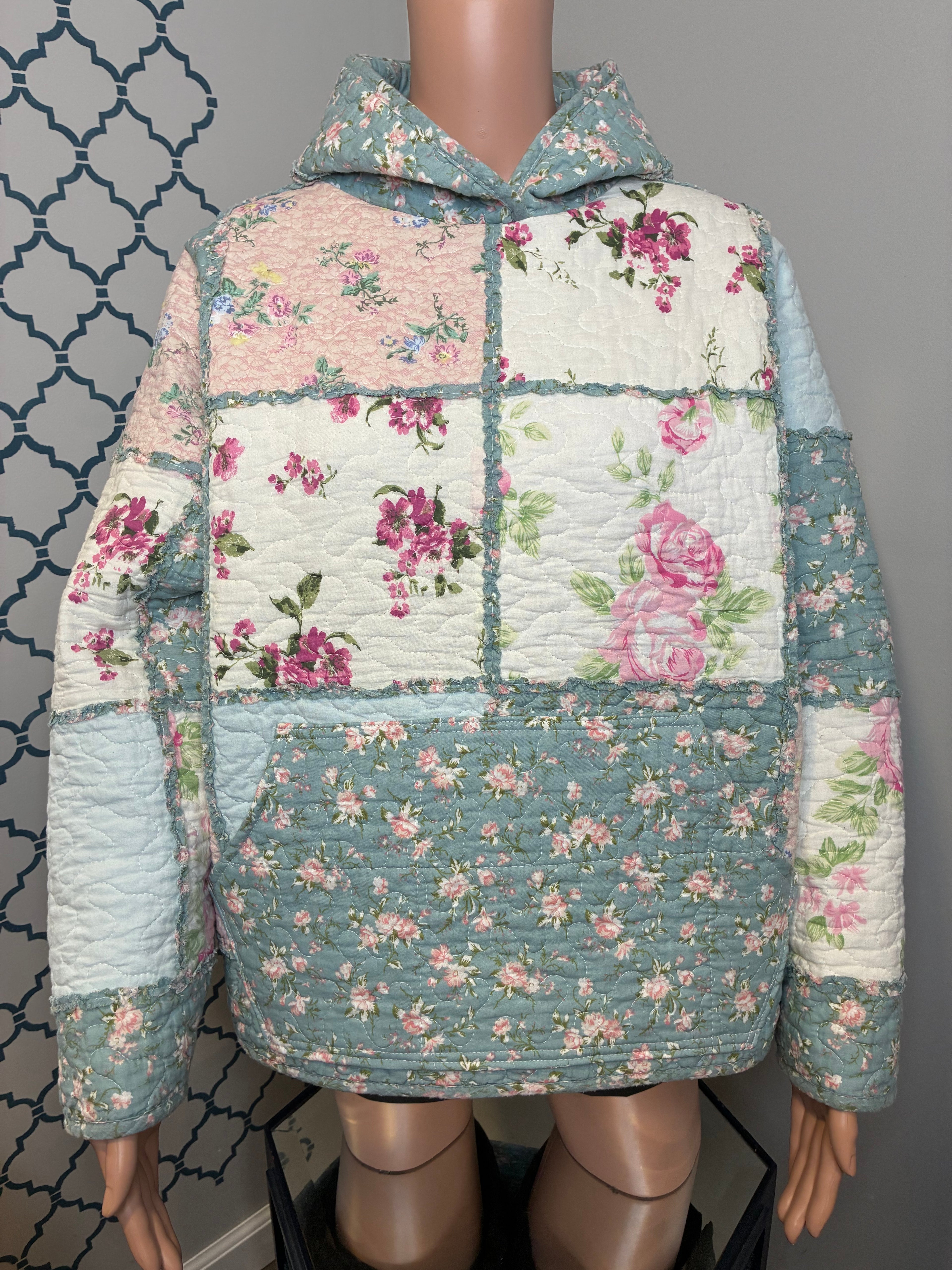 Pastel Quilted Hoodie (L)