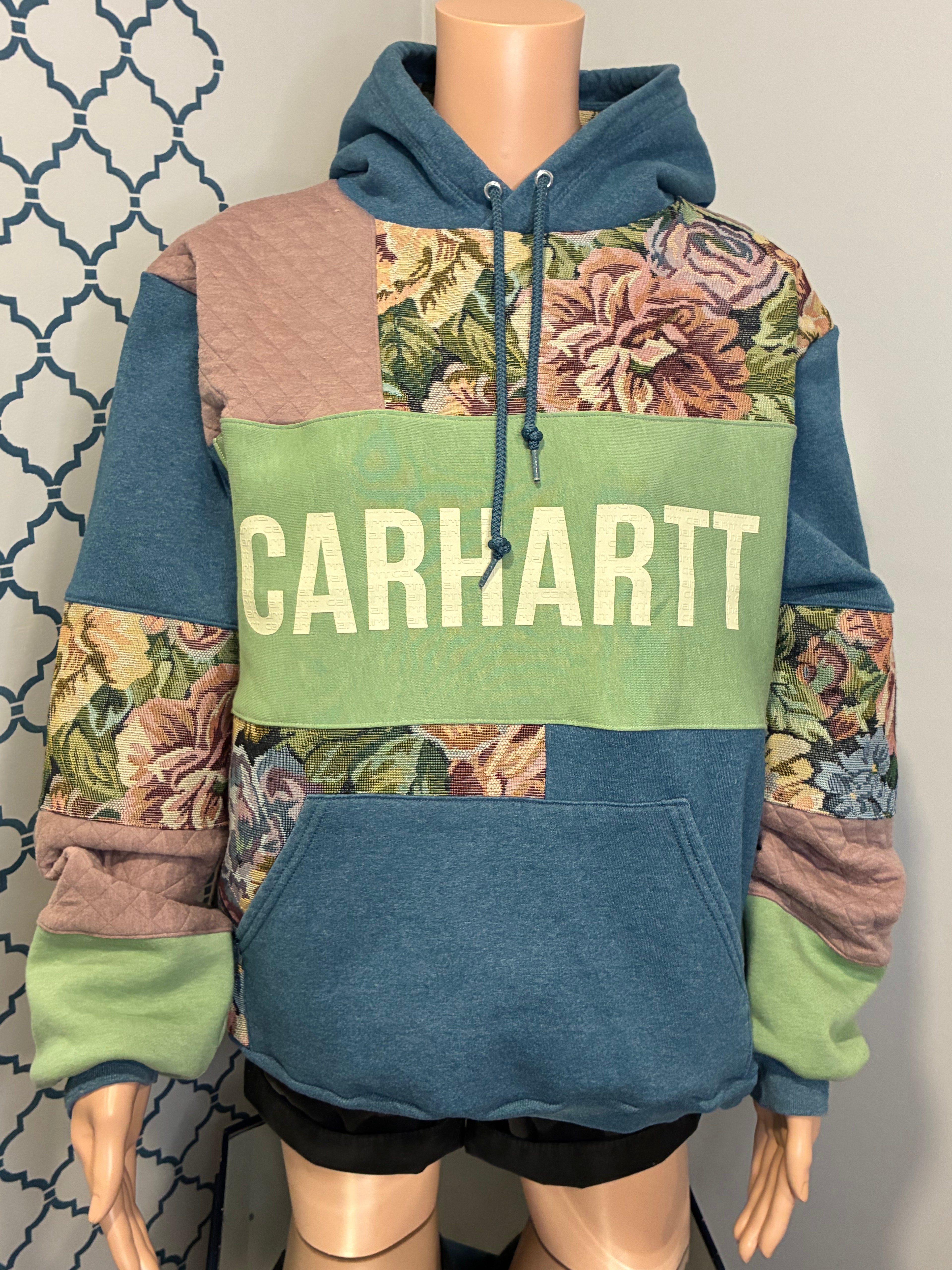 Aqua Flower “Hartt” Hoodie (L) (SOLD)