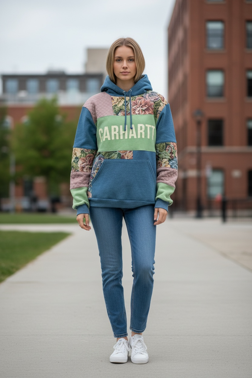 Aqua Flower “Hartt” Hoodie (L) (SOLD)