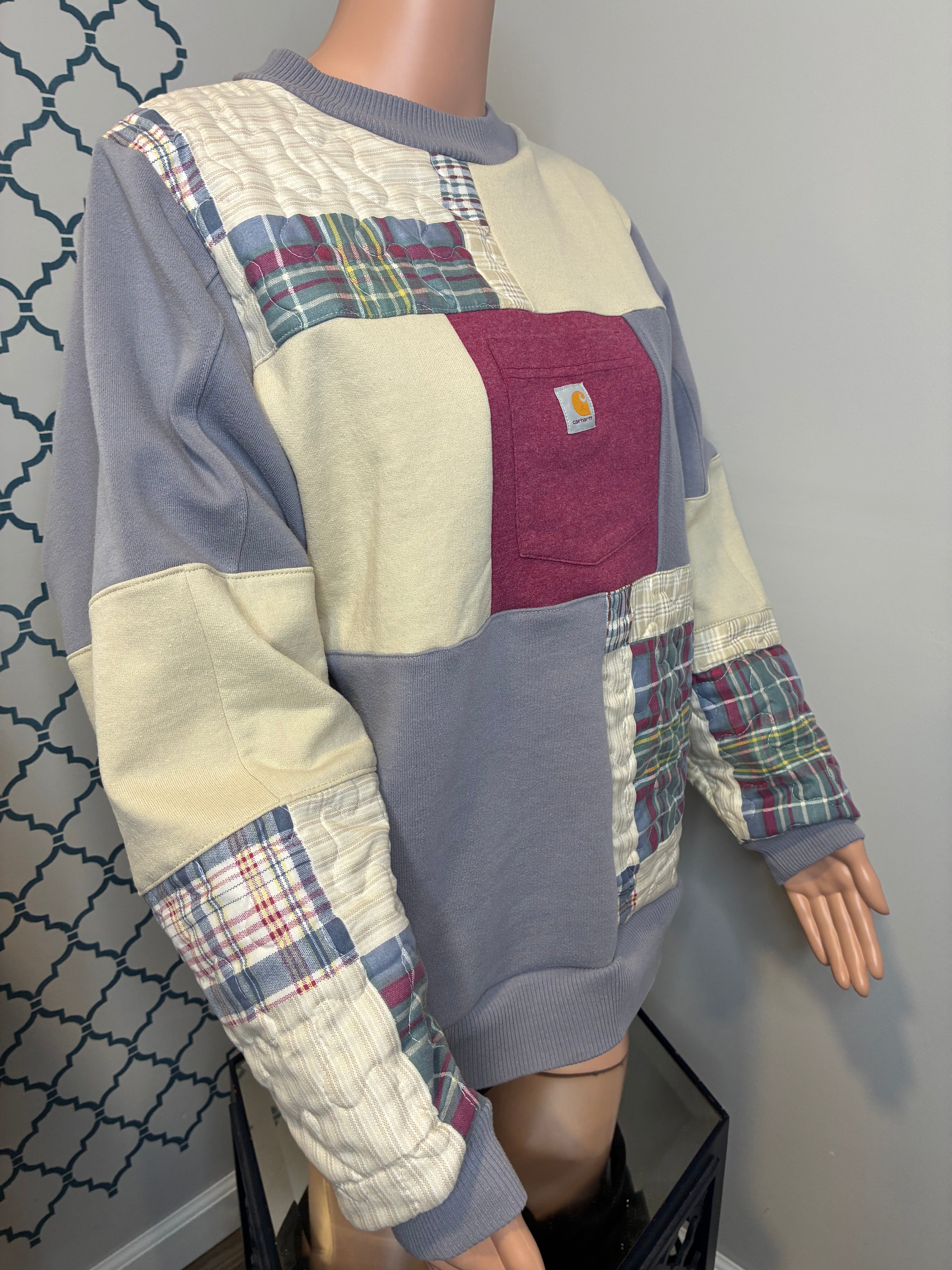 Plum Patchwork Crewneck (M)